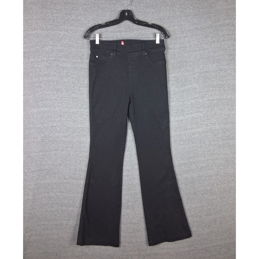 Spanx Womens Jeans Medium Black Boot Cut Leg Denim Stretch Pull On